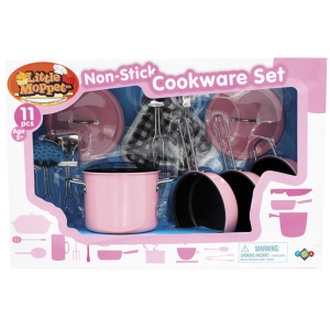 little moppet cookware set - non-stick pink
