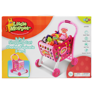 little moppet 3-in-1 shopping cart - pink